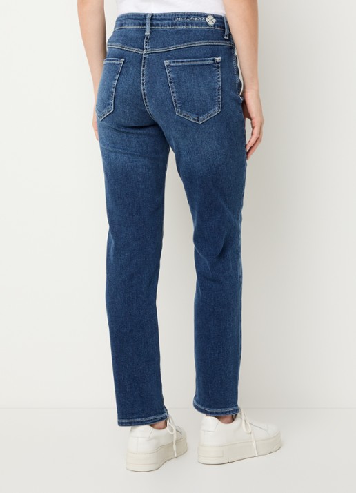 MAC Jeans Dream high waist cropped slim fit jeans met steekzakken - achterkant 5 blauw