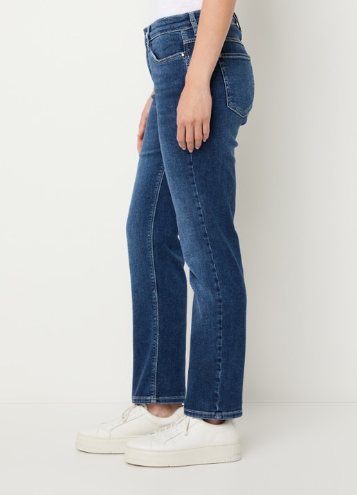 MAC Jeans Dream high waist cropped slim fit jeans met steekzakken - detail 4 blauw