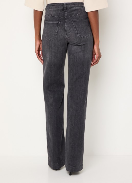 MAC Jeans Dream high waist wide leg jeans met steekzakken - achterkant antraciet