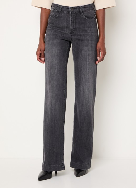 MAC Jeans Dream high waist wide leg jeans met steekzakken - detail 2 antraciet