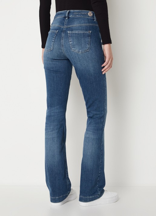 MAC Jeans Dream mid waist flared jeans met stretch - achterkant 3 blauw
