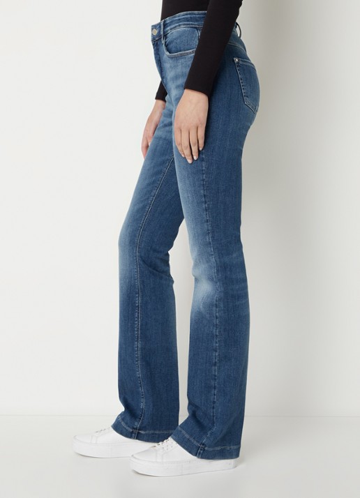 MAC Jeans Dream mid waist flared jeans met stretch - detail 2 blauw