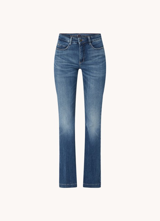MAC Jeans Dream mid waist flared jeans met stretch - voorkant 4 blauw