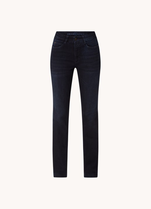 MAC Jeans Dream mid waist flared jeans met stretch - voorkant 4 donkerblauw