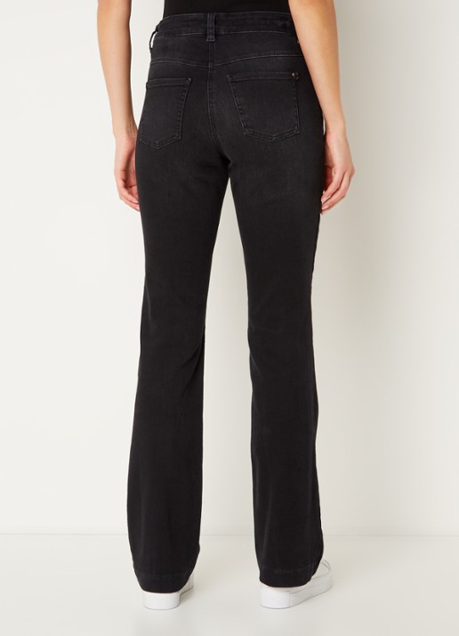 MAC Jeans Dream mid waist flared jeans met stretch - achterkant zwart