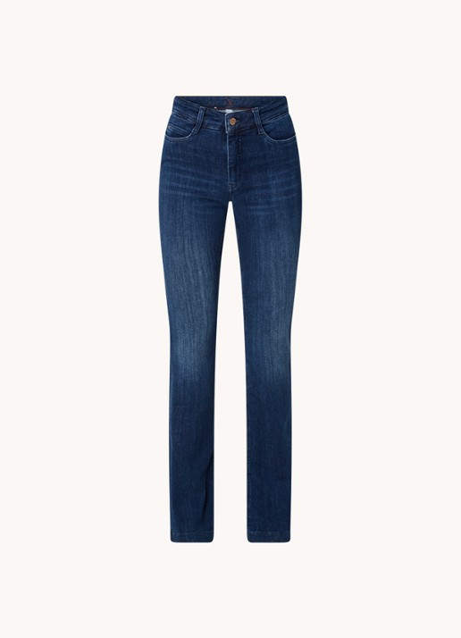 MAC Jeans Dream mid waist flared jeans met stretch - voorkant indigo