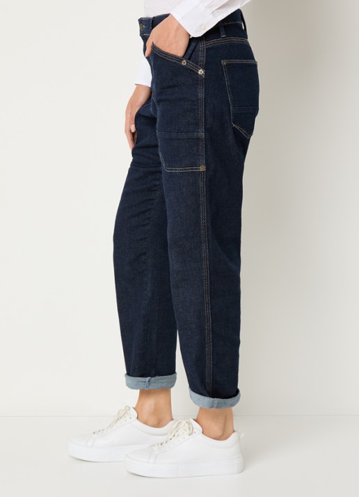 MAC Jeans Iowa high waist wide leg jeans met donkere wassing - detail 5 indigo