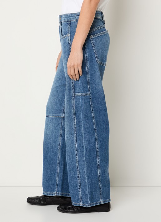 MAC Jeans Ohio high waist balloon fit jeans met lichte wassing - detail 2 donkerblauw