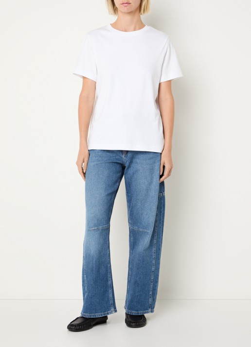 MAC Jeans Ohio high waist balloon fit jeans met lichte wassing - voorkant 5 donkerblauw