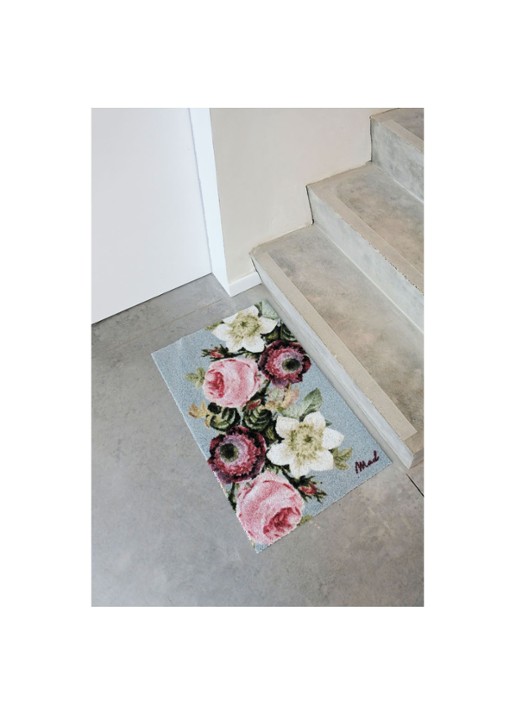 Mad About Mats Melody deurmat 50 x 75 cm - voorkant 2 lichtblauw