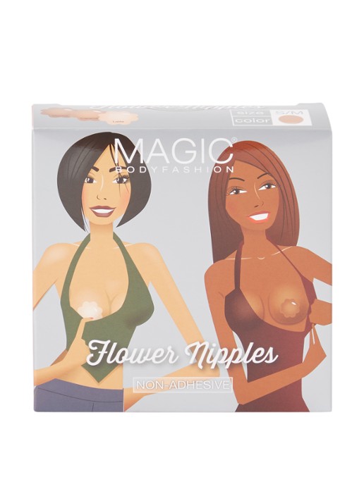 MAGIC Bodyfashion Flower Nipples tepelplakkers - voorkant bruin
