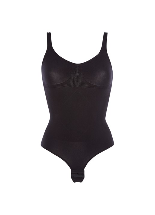 MAGIC Bodyfashion Low back corrigerende string body - voorkant 4 zwart