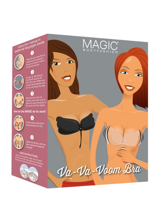 MAGIC Bodyfashion Va-va-voom plak bh push-up - voorkant 3 zwart