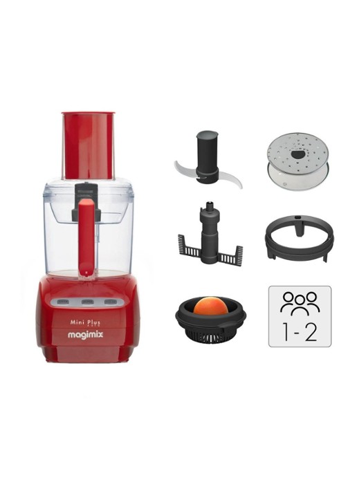 Magimix Mini Plus foodprocessor 1,7 liter - detail steenrood