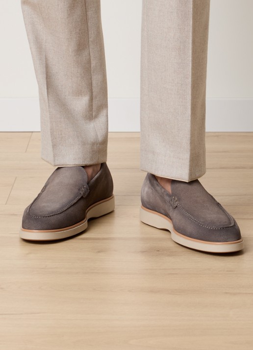 Magnanni Apolo loafer van kalfssuède - voorkant 2 grijs