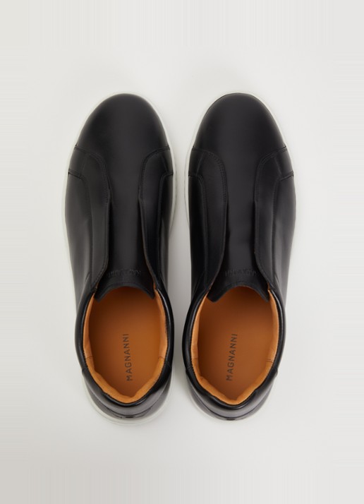 Magnanni Canelo Slip sneaker van kalfsleer - detail 3 zwart