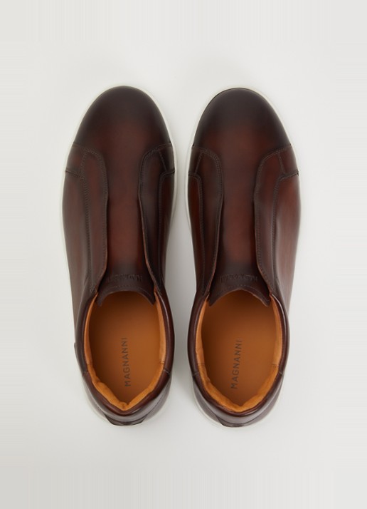 Magnanni Canelo Slip sneaker van kalfsleer - detail 2 bruin