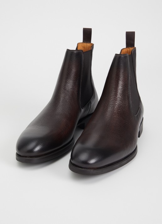 Magnanni Chelsea boot van leer - detail 2 kastanjebruin
