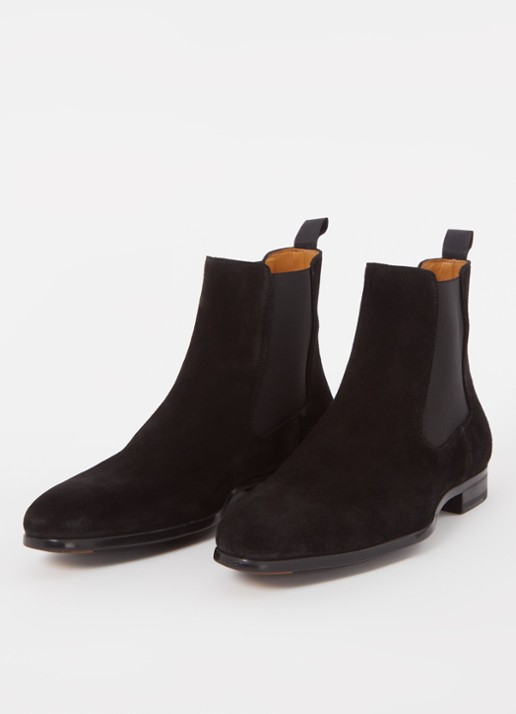 Magnanni Chelsea boot van suède - detail 3 zwart