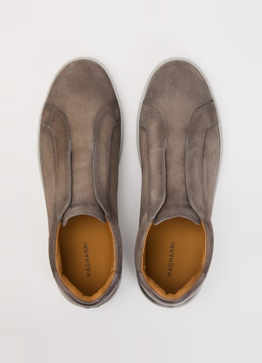 Magnanni Cosmo Slip sneaker van suède - detail 3 donkergrijs