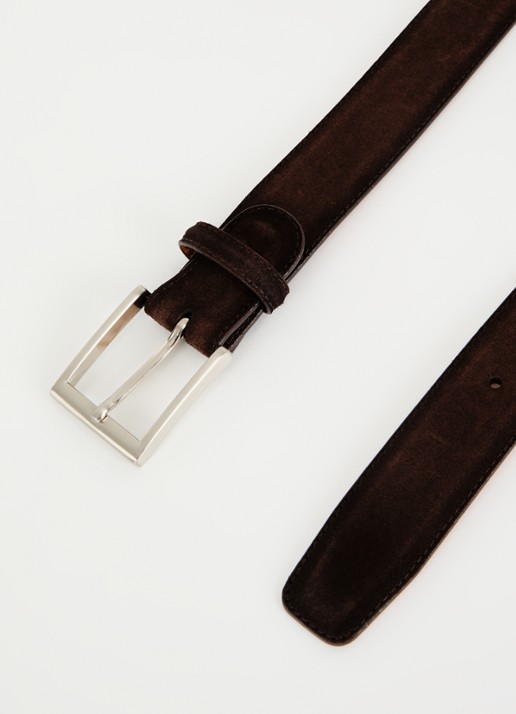Magnanni Crostidifu Cacao riem van suède  - detail donkerbruin