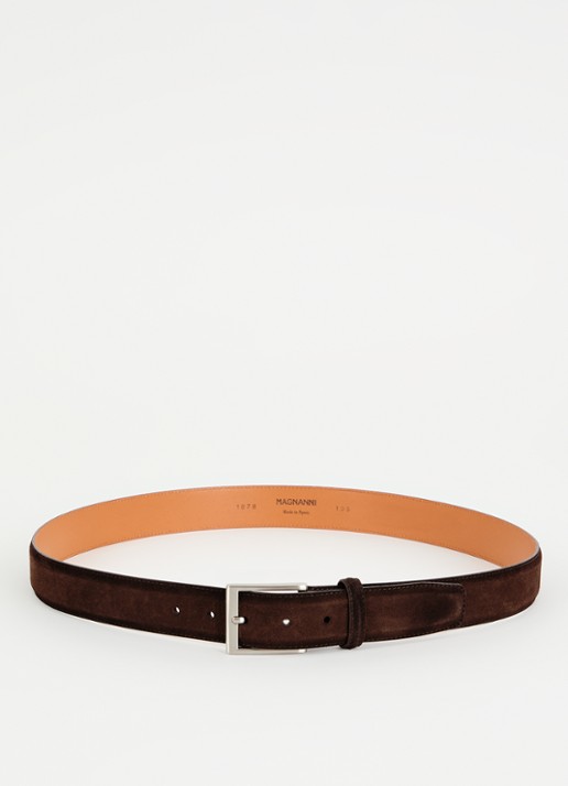 Magnanni Crostidifu Cacao riem van suède