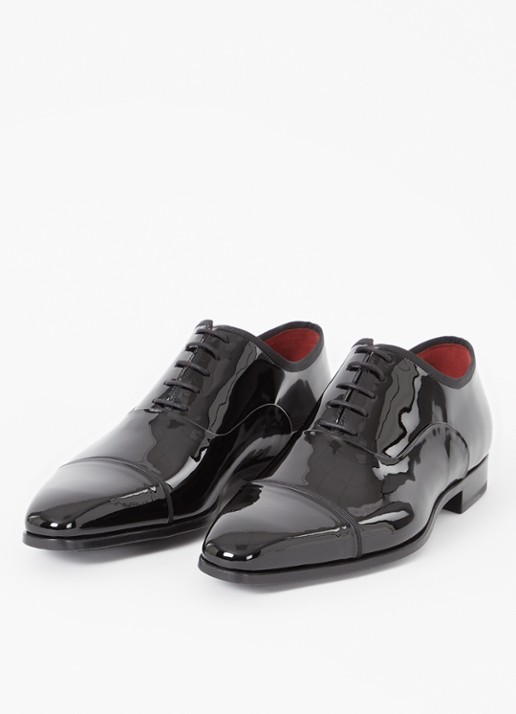 Magnanni Jadiel veterschoen van lakleer - detail zwart
