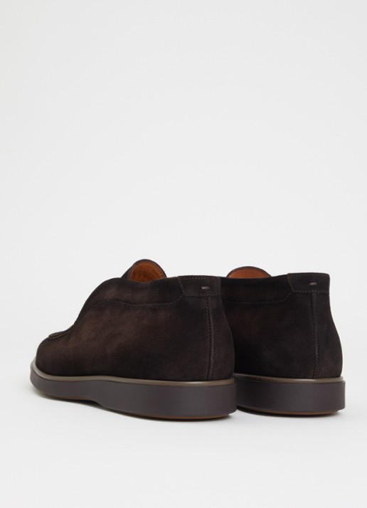 Magnanni Loafer van suède - achterkant 5 donkerbruin