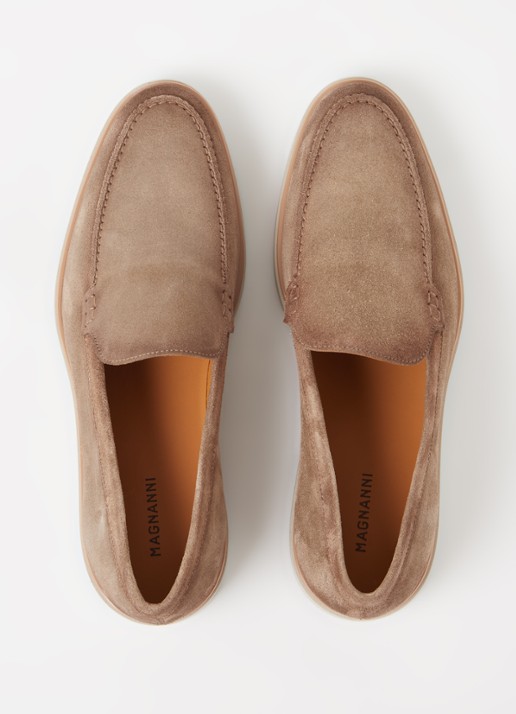 Magnanni Loafer van suède - detail 3 donkerbeige