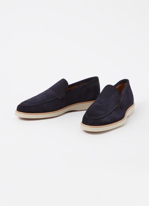 Magnanni Loafer van suède  - detail donkerblauw