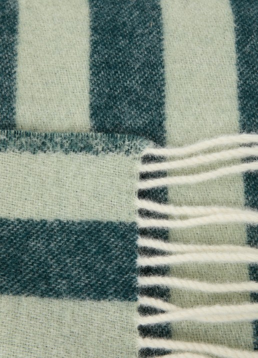 Maison Deux Candy Wrap plaid van wol 130 x 200 cm - detail groen