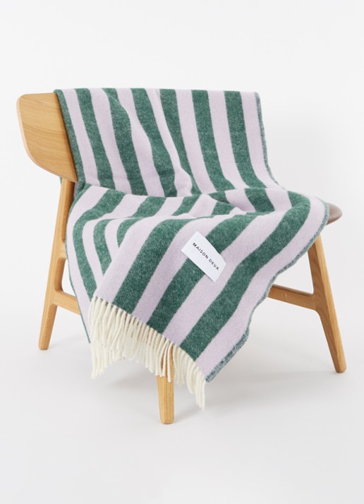 Maison Deux Candy Wrap plaid van wol 130 x 200 cm - voorkant 2 lila
