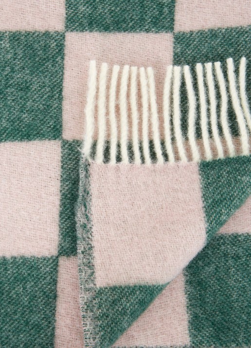 Maison Deux Checkerboard plaid van wol 130 x 200 cm - detail 3 groen