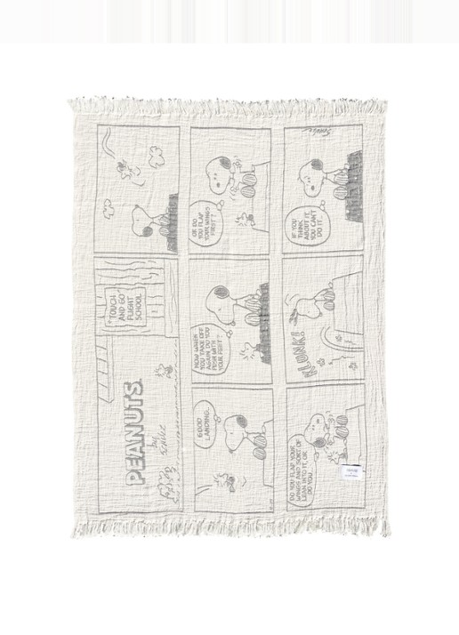 Maison Deux Flight School plaid 130 x 200 cm - voorkant 4 creme