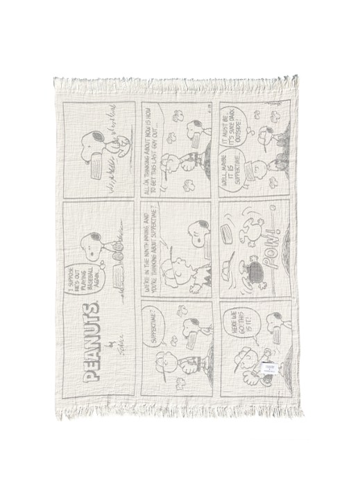 Maison Deux Honkbal plaid 130 x 200 cm - voorkant 2 grijs