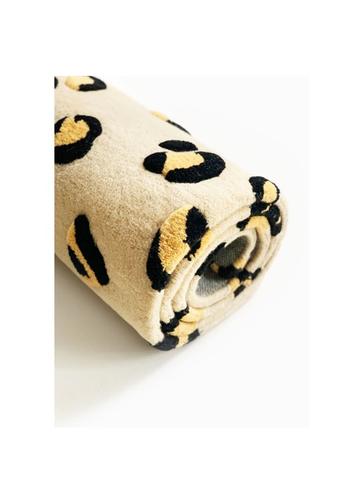 Maison Deux Leopard Large vloerkleed 120 x 180 cm - detail beige