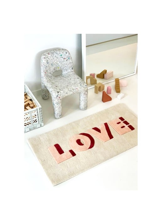 Maison Deux Love vloerkleed 100 x 50 cm - detail 3 creme