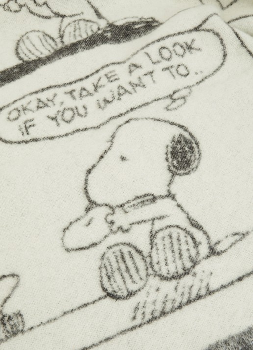 Maison Deux Peanuts Stripverhaal plaid  130 x 200 cm - detail 3 gebroken wit