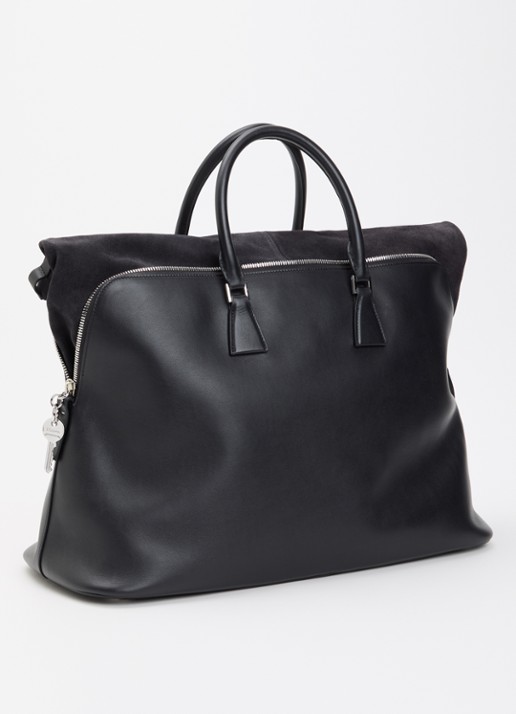 Maison Margiela 5ac XL Soft handtas van kalfsleer met afneembare schouderriem - achterkant zwart