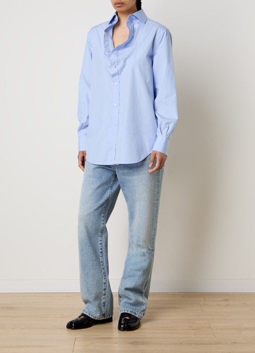 Maison Margiela Blouse met kraag - voorkant 4 blauw