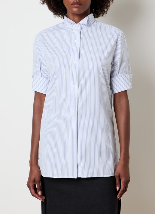 Maison Margiela Blouse met streepprint - detail blauw