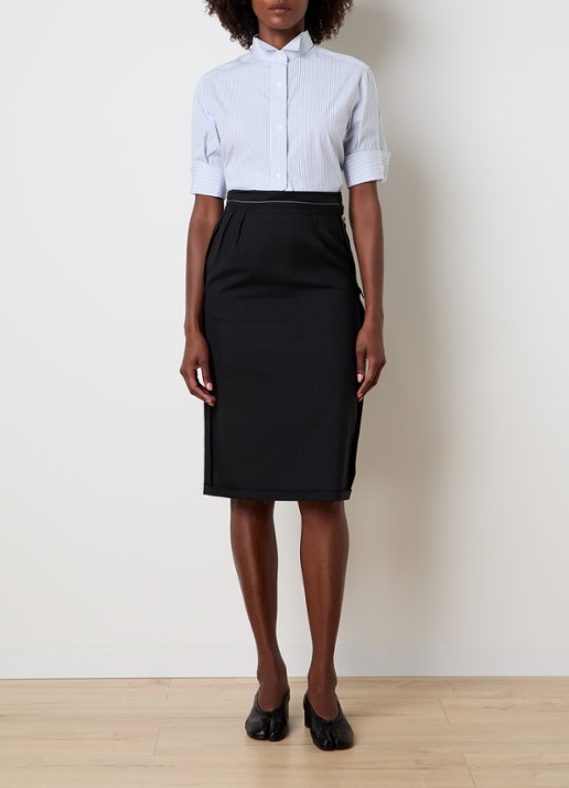 Maison Margiela Blouse met streepprint - voorkant 5 blauw