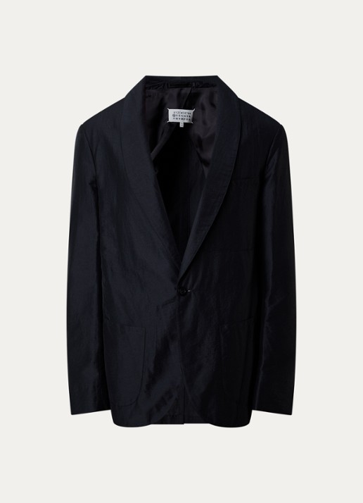 Maison Margiela Colbert in zijdeblend - voorkant 5 donkerblauw