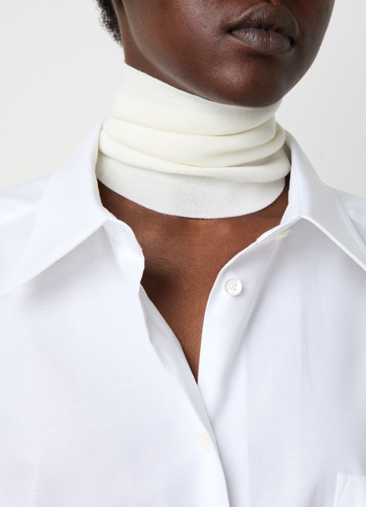 Maison Margiela Fijngebreide colsjaal van wol - voorkant 3 gebroken wit