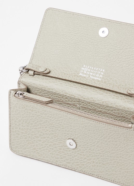 Maison Margiela Four Stitches portemonnee van kalfsleer - voorkant 3 khaki