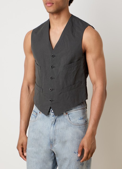 Maison Margiela Gilet in zijdeblend met steekzakken