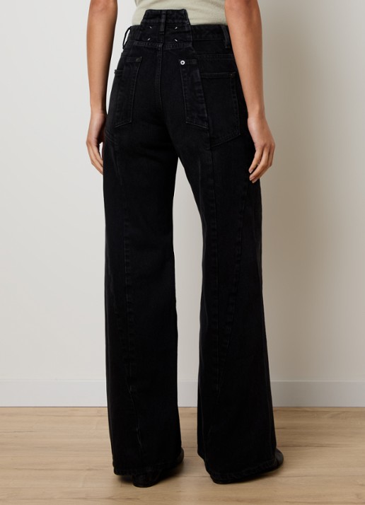 Maison Margiela High waist flared jeans met gekleurde wassing - achterkant 4 zwart