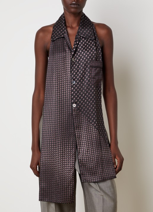 Maison Margiela Kraag met paisley dessin - detail zwart