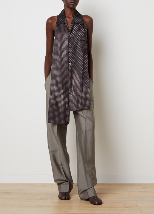 Maison Margiela Kraag met paisley dessin - voorkant 4 zwart