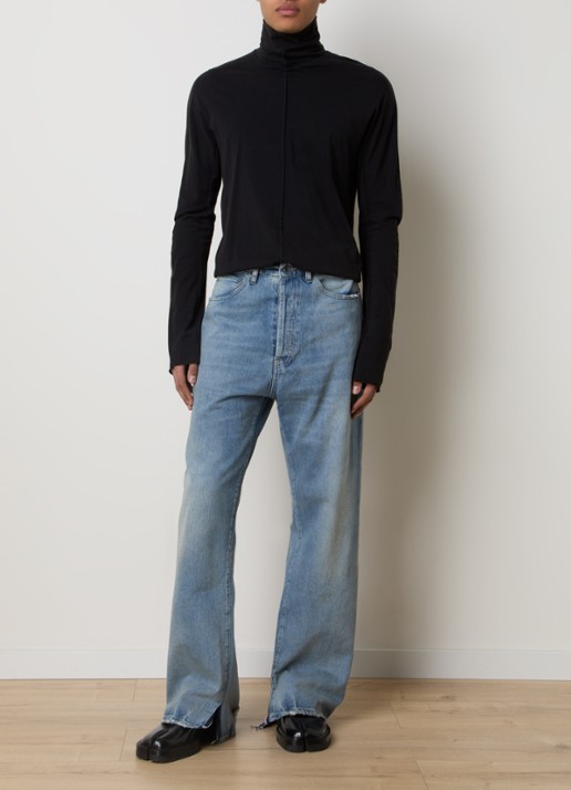 Maison Margiela Loose fit jeans met lichte wassing - voorkant 5 indigo
